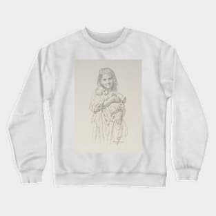 Fillette Et Enfant by William-Adolphe Bouguereau Crewneck Sweatshirt